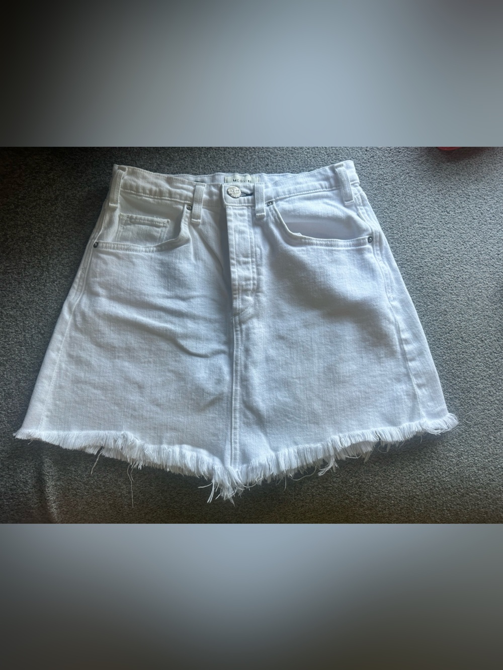 MCGUIRE Angled Hem Denim Skirt (SIZE 26)